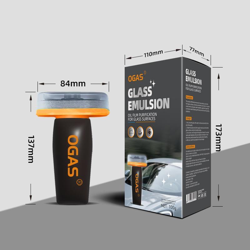 Windshield Oil Film Eraser Wand - All-in-One Pro Kit with Glass Cleaning Emulsion Formula and Sponge - The Ultimate Streak-Free Solution to Prep for Rain Repellents