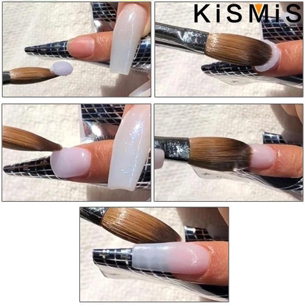 Professional 5-Piece Nail Brush Set, Nail Art Brush: Synthetic Bristles, Non-Shedding, Stainless Steel Handle. Includes Flat, Angled, Detail, Fan Brushes for Smooth Gel & Dip Powder Application. Ergonomic Grip for Salon & Diy Use.