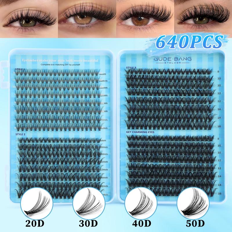 High-capacity false eyelashes in various styles, D-curved design, easy DIY personal false eyelashes, DIY false eyelash extension kit, Individual lash extensions, suitable for daily use, parties, travel