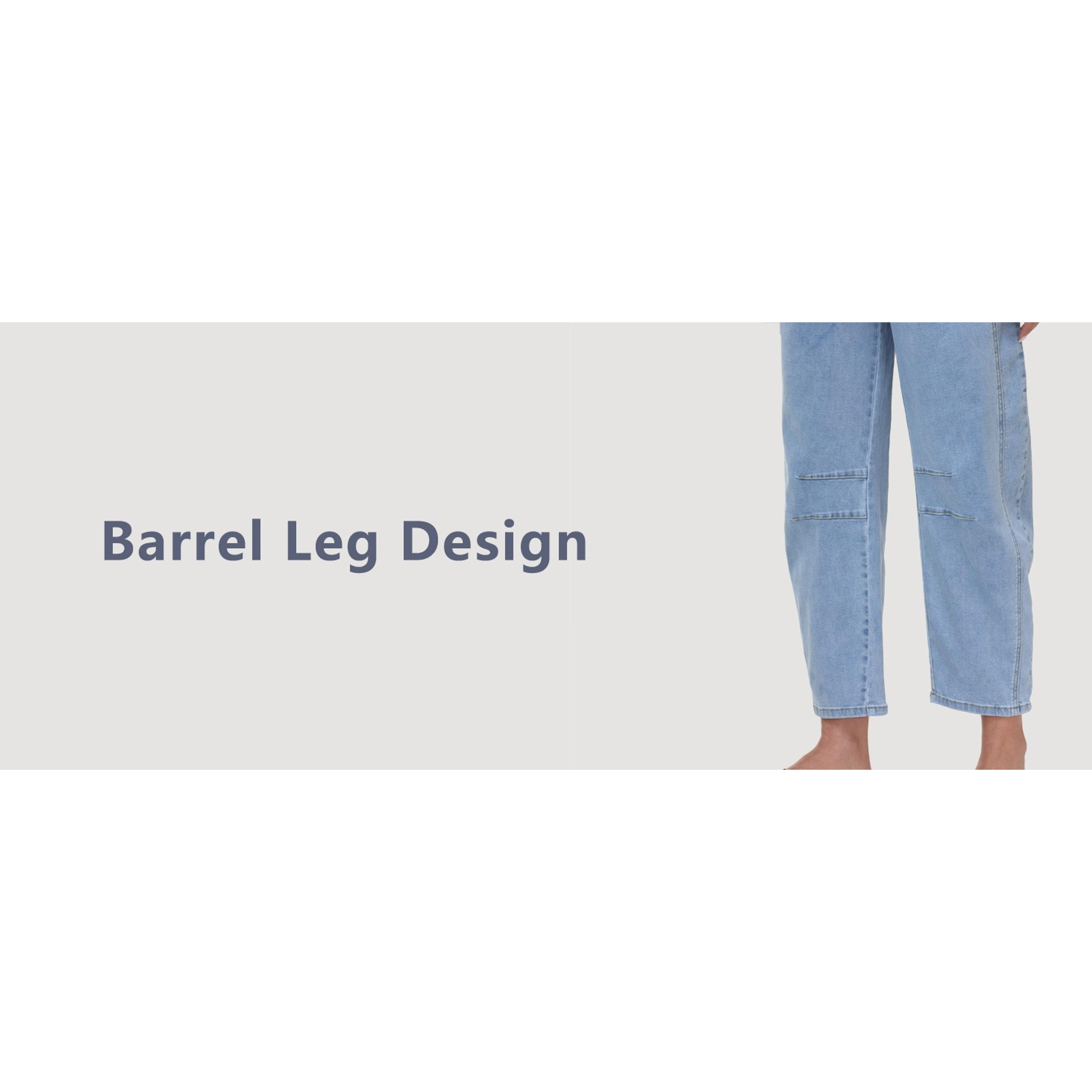 Maternity Barrel Jeans Wide Leg Denim Pants | Over Belly, Comfy Stretchy Fabric, Basic Pockets, Baggy Loose Jeans, Pregnancy Work Casual Pants, Maternity Clothes