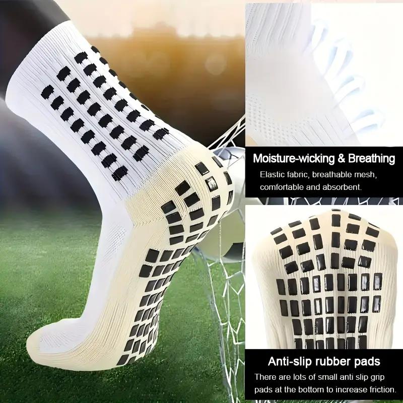1 Pair/3 Pairs Outdoor Sports Soccer Socks for Men and Women, Non-slip Breathable Socks Grip Socks Athletic
