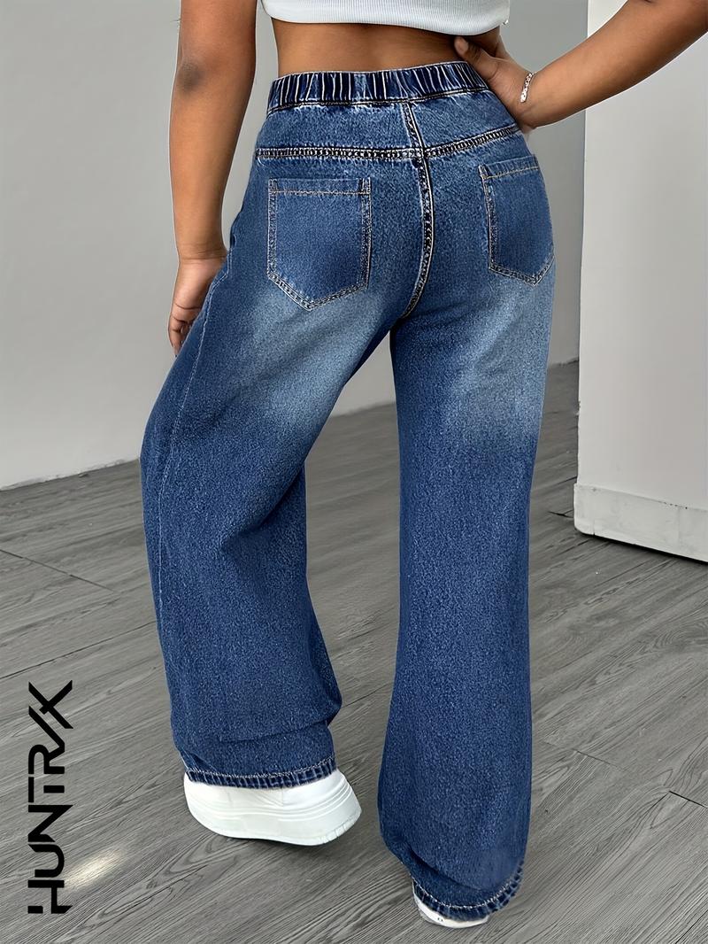 Girls' Casual Fitted Jeans, Trendy Print Denim Jeans for Ages 7-12, Stylish Youthwear for Fall & Winter, Pop Fashion for Girls