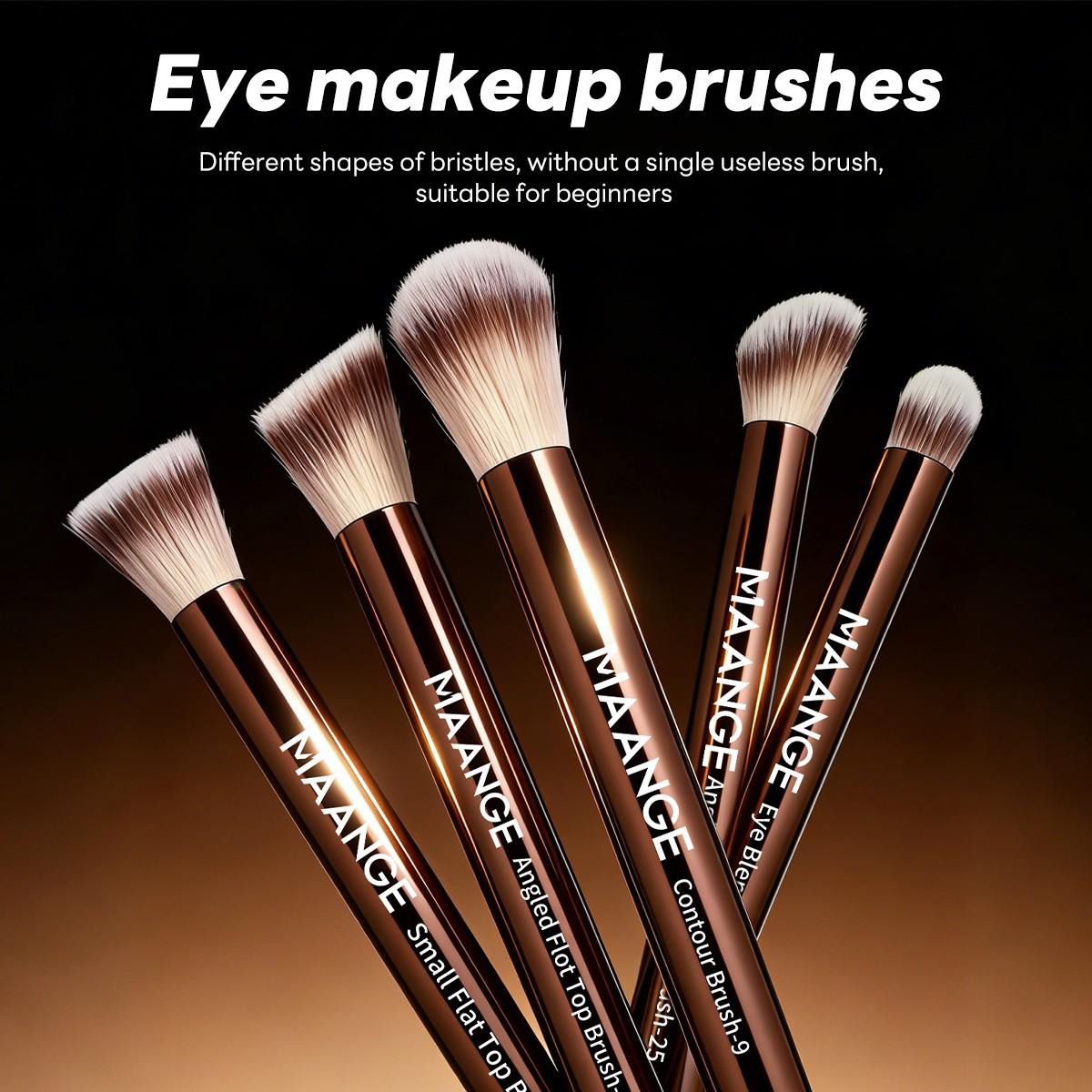 Maange 6-Piece Aluminum Tube Makeup Brush Set, Blush Brush, Powder Brush, Contour Brush, Concealer Brush, Highlighter Brush, Cosmetic Tools