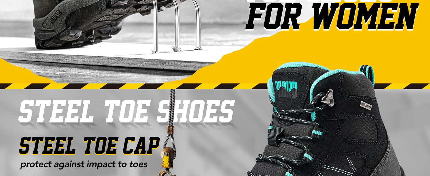 R CORD Steel Toe Boots for Women Waterproof Safety Work Boots Non-slip Composite Toe Boots for Women Steel Toe Shoes for Women Construction Boots Hiking Boots Womens SpringStatements