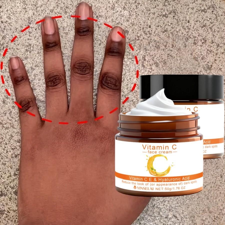 50g Vitamin C Cream, 3-Day Care, 2-Minute Absorption, Moisturizing Lotion for Underarms, Knees, Bikini Line, Neck, Collagen, Hyaluronic Acid, Niacinamide