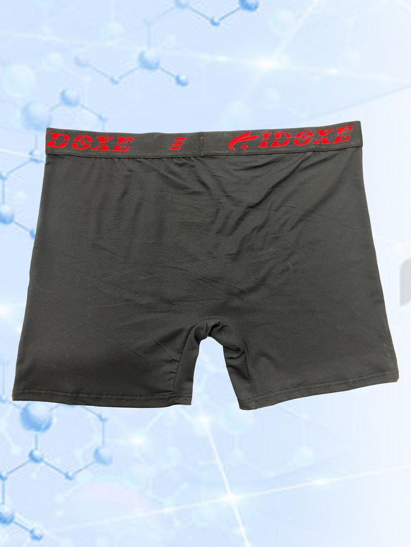 【Plus Size】 Colorblock Letter Print Boxer Brief, Breathable Comfortable Sports Underwear for Men, Men's Sport & Outdoor Clothing for Daily Wear, Boxers for Men, Stretchy Underwear, Soft Breathable Underwear, Breathable Undergarments