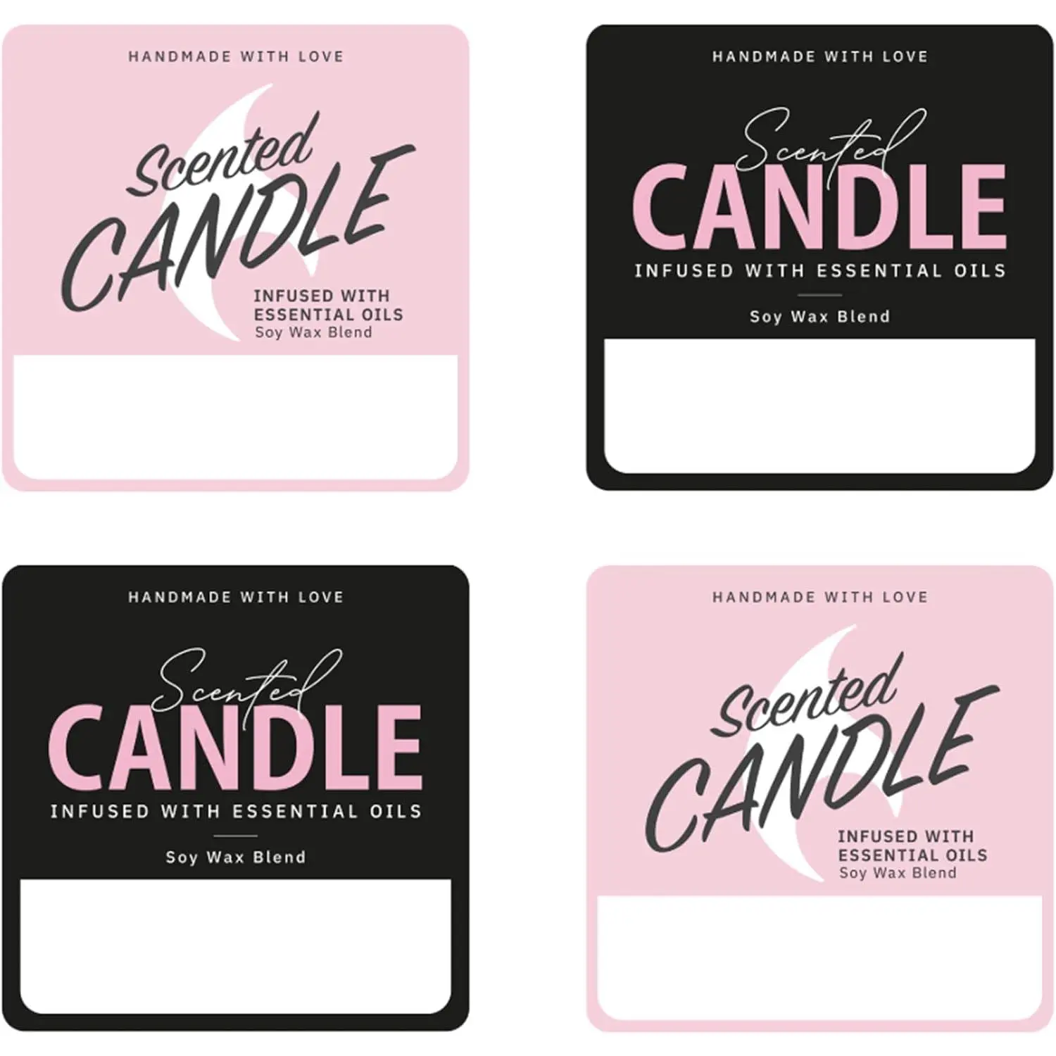 Blush Flame Scented Candle Stickers 300 count Labels |  labels for soy wax candles, essential oil candles, candle jars, small business packaging and  stickers