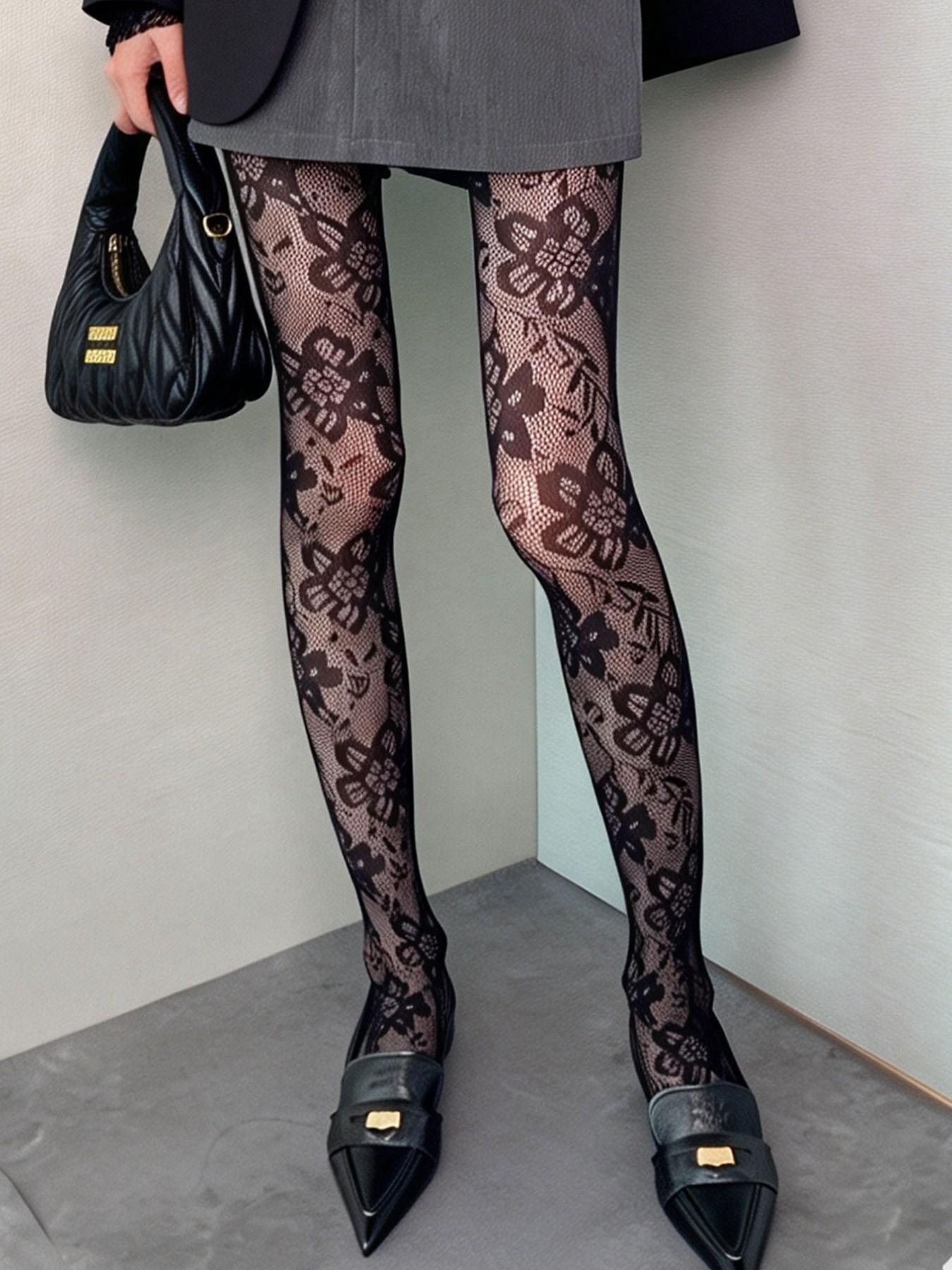 Women's High Elasticity Fishnet Stockings, & Wine Colors, Perfect for Spring & Fall Daily Wear, Comfortable Design