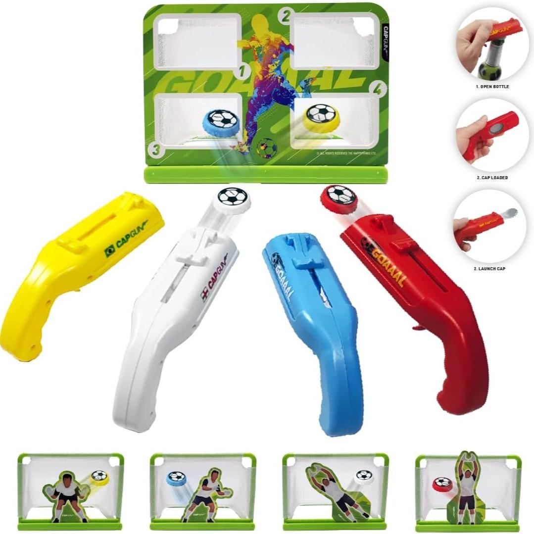 bottle cap shooting gun - Fun bottle opener tool launches bottle caps for parties, barbecues, and bar games