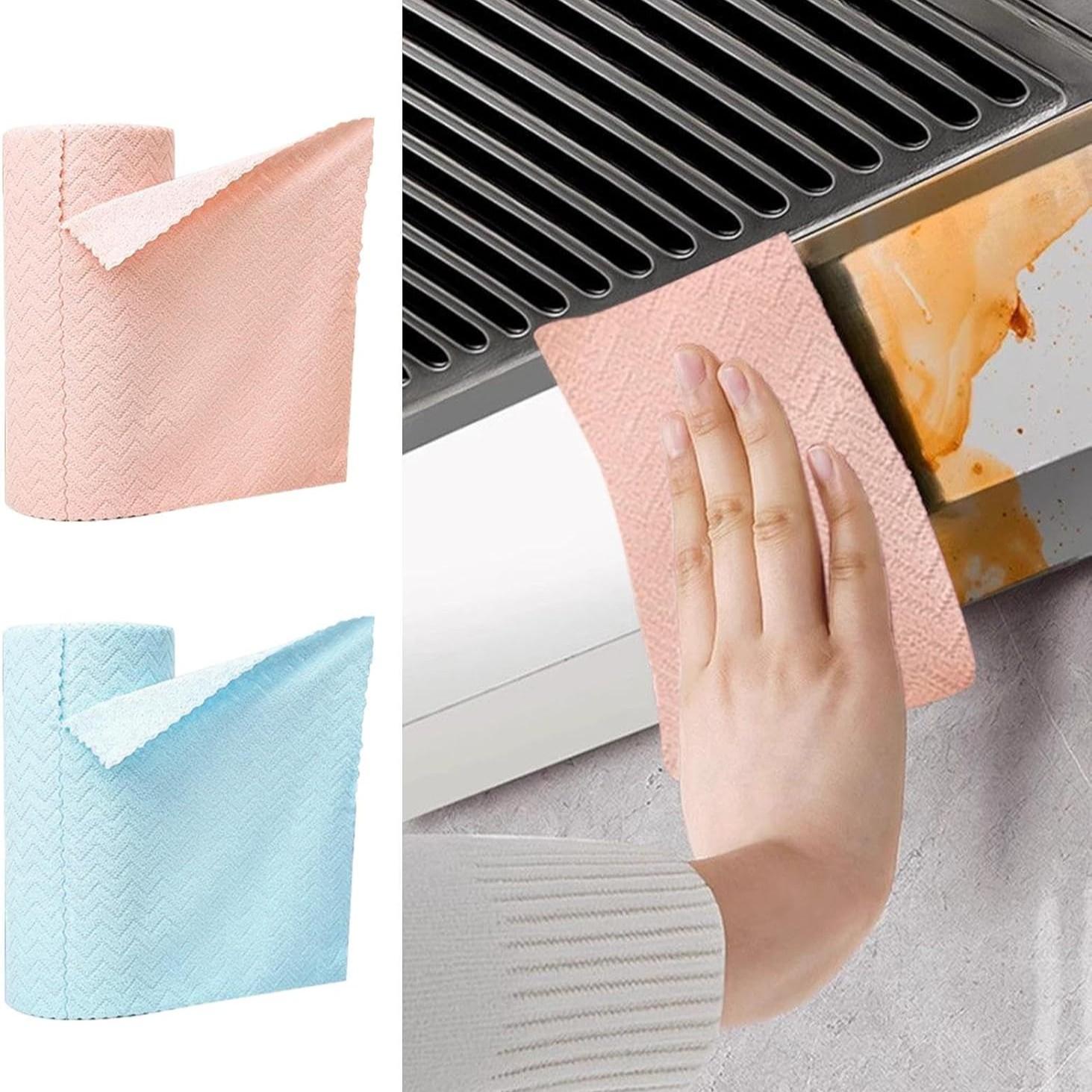 20-Pack Reusable Microfiber Cleaning Cloth Roll, Highly Absorbent and Durable, Super Absorbent Microfiber, Eco-Friendly for Kitchen, Windows, and Cars, Microfiber Cleaning Towels