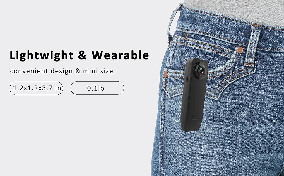 Mini Body Camera with Audio & Video Recording - Small POV Cam 1080P with 64G Card - Wearable Personal Portable Cameras Recorder DV - Night Version Camcorder for Security Work Records Guard Traveling