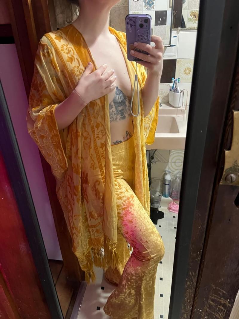 WeHello Women's Boho Burnout Velvet Kimono Long Cover Up with Tassel Casual Cardigan Shawl Flowy Fabric Beachwear Suit Womenswear Clothes Swimwear Coverups