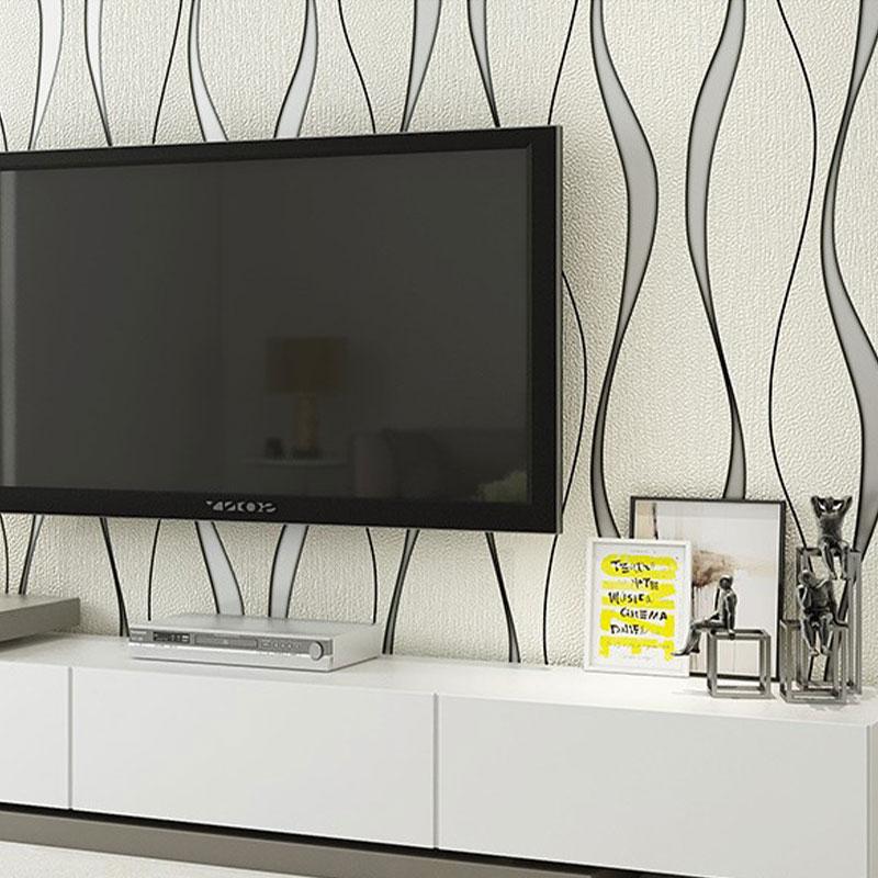One roll of self-adhesive wavy striped PVC wallpaper, Waterproof decorative wallpaper, easy to install, simply tear and stick, waterproof, removable, easy to clean, and cut to size, suitable for bedroom, living room, TV background wall, decoration