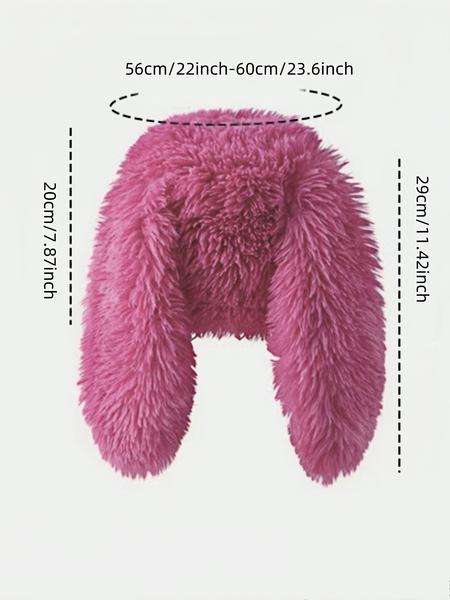 Cute Long Bunny Ear Plush Hat, Warm Ear Protection, Halloween Party Costume, Thickened Fisherman Cap, Fashion Street Accessory, Funny Bunny Hat