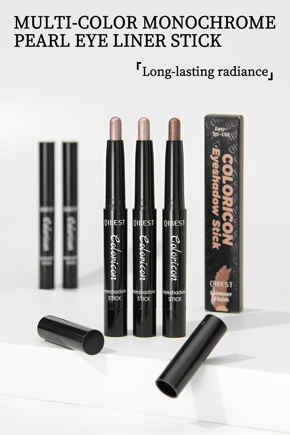 8 Color Shimmer Highlighter Eyeshadow Stick, Long-Lasting Natural Brightening, Lazy Eye Shadow Brush Set, One-Touch Application