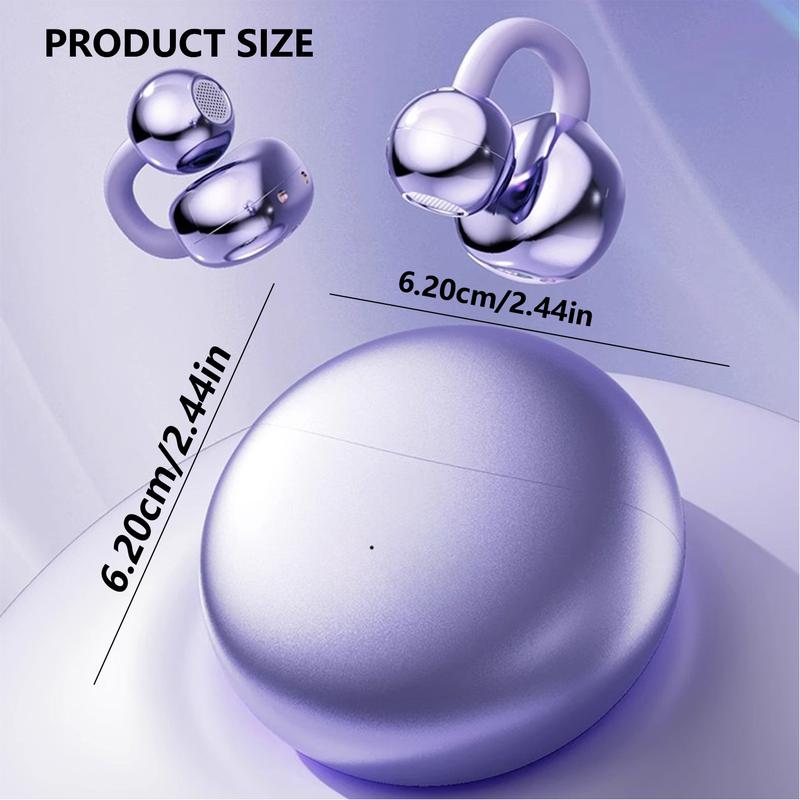 None-In-Ear Clip-On Earbuds, Audio Wireless Earbuds, Wireless Bluetooth-compatible Headphones, Detachable Synthetic Gemstone Earrings, HiFi Stereo Sound, for Sports & Outdoor Activities