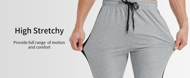 Democare 34/36/38/40 Long Inseam Men's Tall Striped Sweatpants Workout Training Lounge Joggers Pants with Pockets