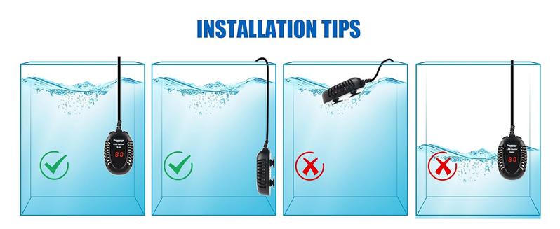 FREESEA Aquarium Fish Tank Heater: 100W Small Submersible Turtle Heater with Adjustable Temperature External Controller for Betta | Saltwater | Freshwater | 10-20 Gallon Mini Submersible Aquarium Heater Adjustable USB gallon tank