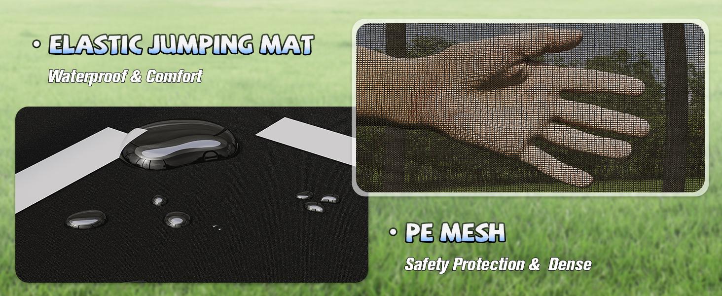 VanAcc 8FT 10FT 12FT 15FT 14FT 16FT Outdoor Trampoline with Enclosure Net and Ladder, Recreational Trampolines for Kids and Adults, Quick Connect Frame, ASTM Approval