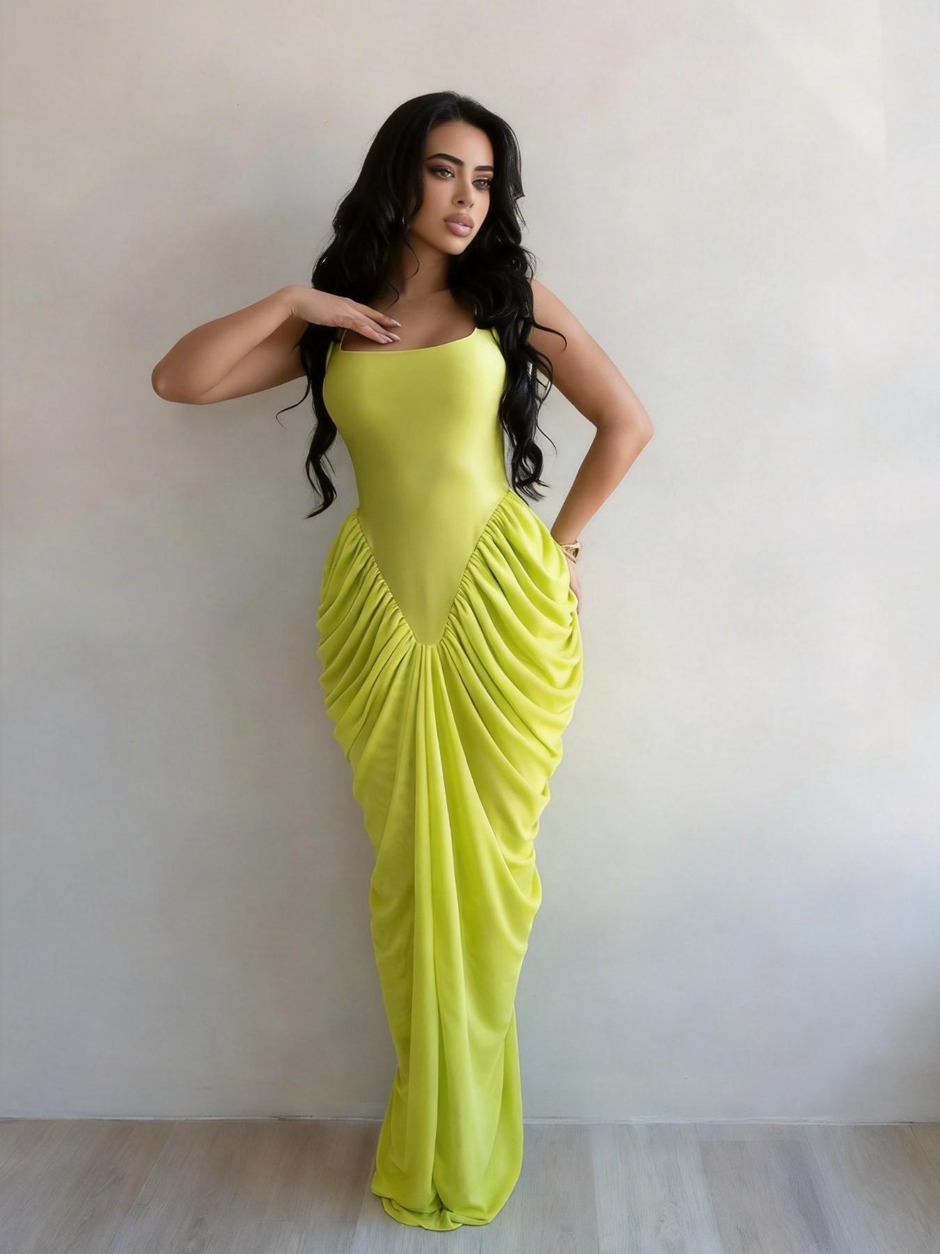Ruched Bodycon Maxi Dress | Snatched Waist Draped Long Dress for Women | Elegant Figure-Hugging Summer Gown | Sexy Evening Party Outfit | Formal Dresses