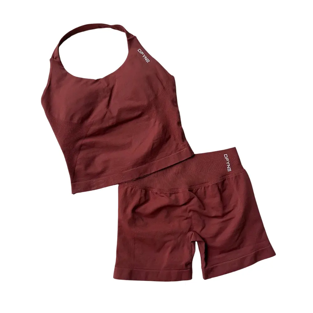 DFYNE Hot Selling Short Sleeve + Shorts + Mini Bra Set – Multi Color Soft Yoga Fitness Outfit