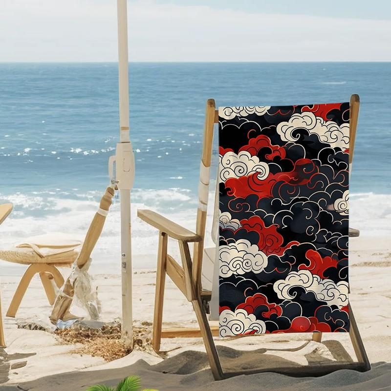 and Cloud Pattern Beach Towel, Quick-Dry Soft Microfiber, Lightweight Sand-Free, Multiple Sizes for Travel, Yoga and Swimming