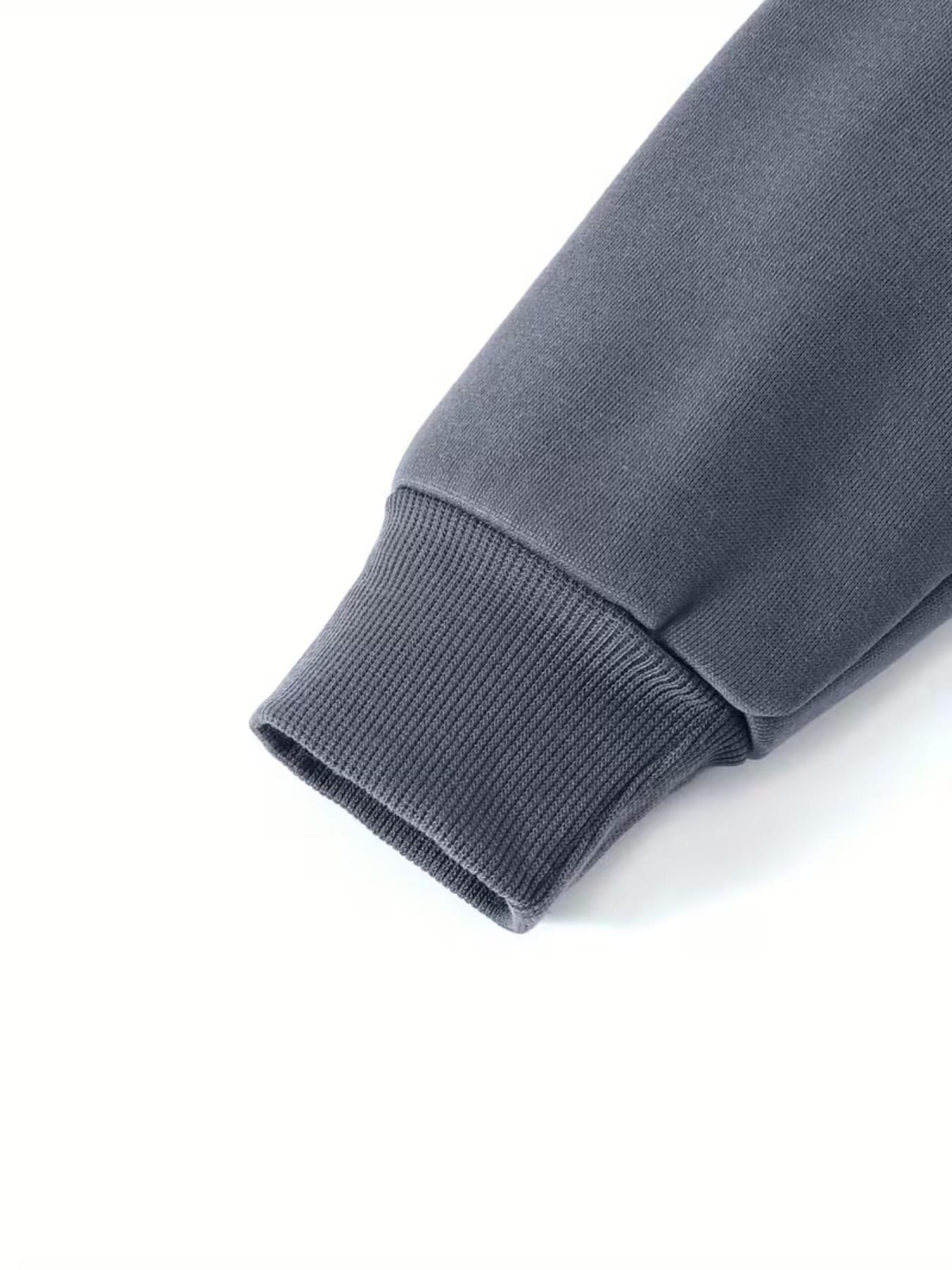 Men's Casual Hooded Sweatshirt, Avenida Casablanca Text & Landscape Print, Spring Fall Warm Pullover, Kangaroo Pocket Design