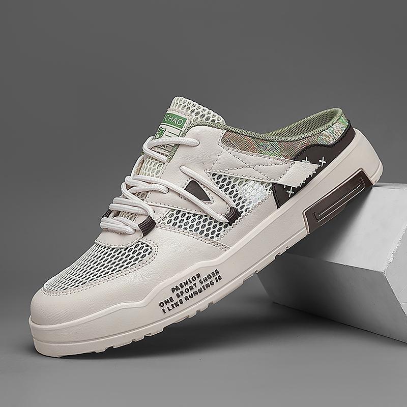 Men's Fashionable Patchwork Design Slip on Mules, Casual Comfortable Breathable Non-slip Rubber Sole Mules, Street Style Shoes for Daily Wear, Casual Shoes Clogs