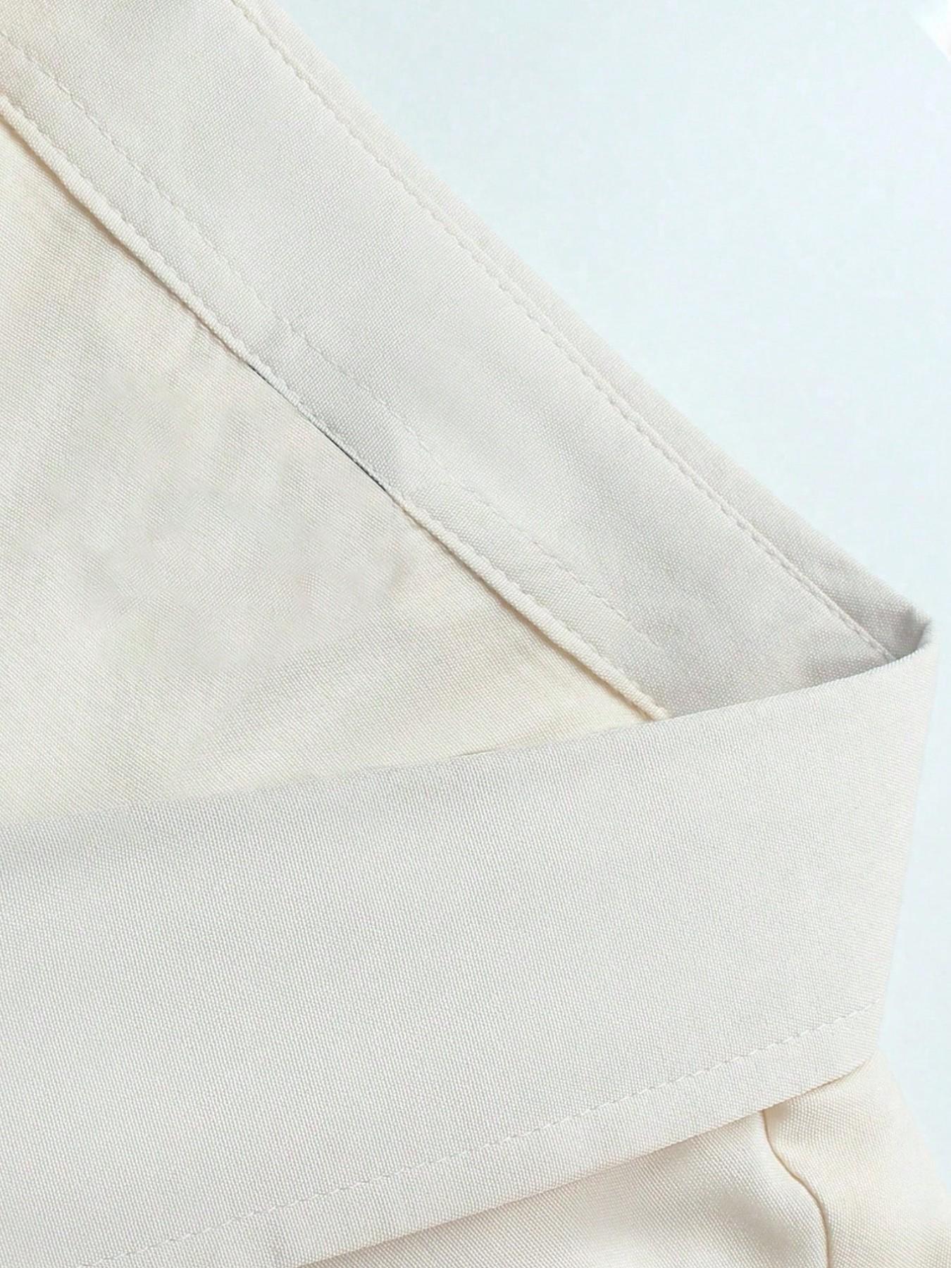 Men's Solid Color Short Sleeve Top and Long Pants Set Outfit, Comfortable Daily Wear, Suitable for Formal and Casual Occasions