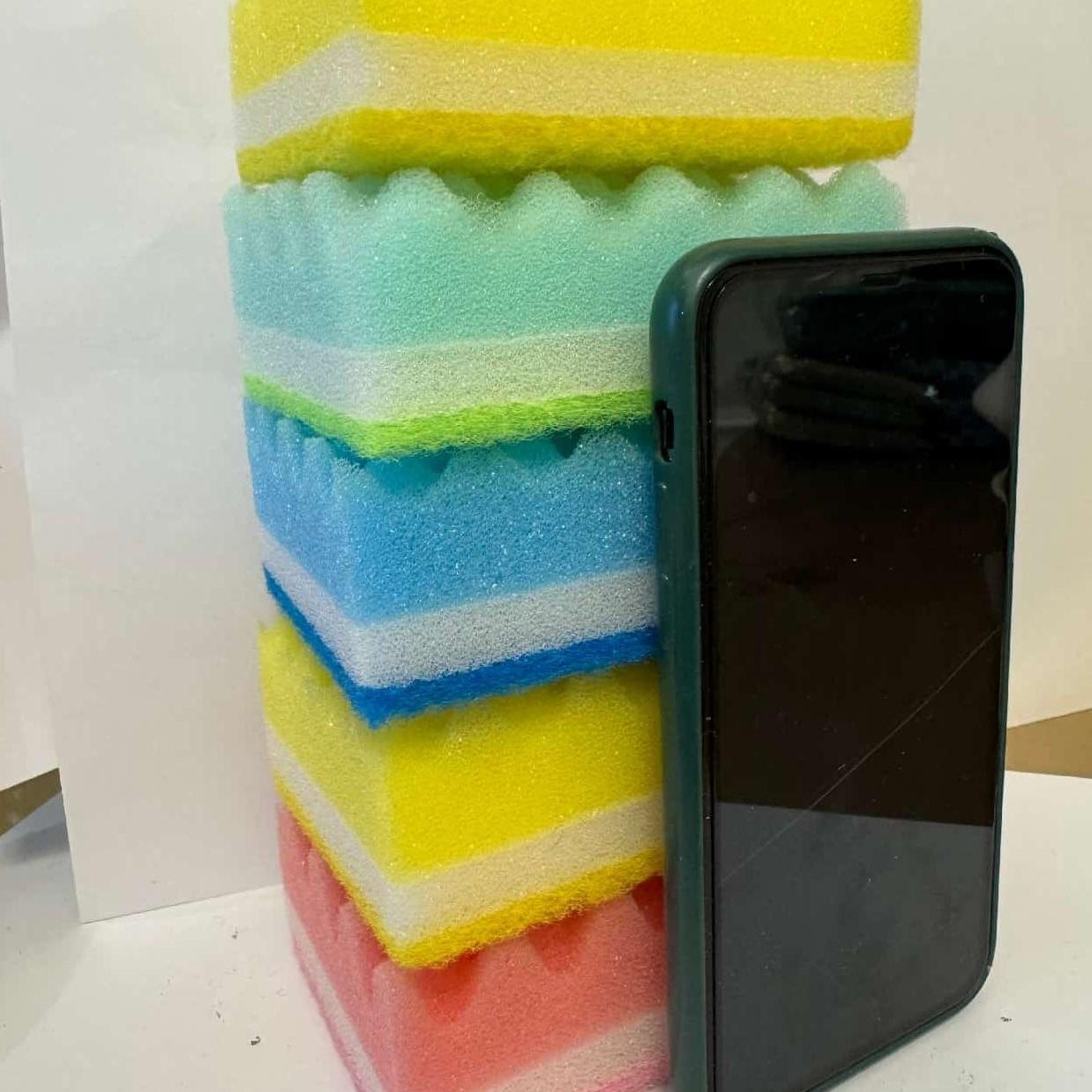 Wave Edge Cleaning Sponge Set, Soft Non-Scratch Kitchen Sponges, Deep Clean Oil Stains, Simple Fresh Design, Daily Household Use