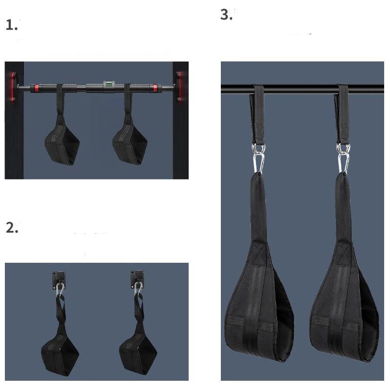 Fitness AB Sling Straps Suspension Rip-Resistant Heavy Duty Pair for Pull Up Bar Hanging Leg Raiser Home Gym Fitness Equipment