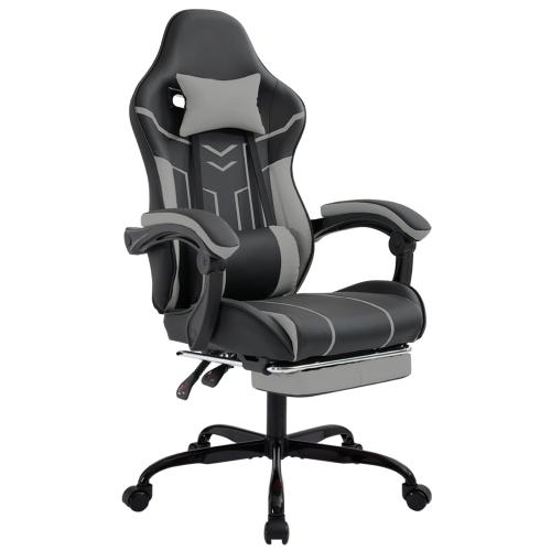 【Bellemave】Gaming chair, Computer chair Ergonomic chair with footrest Office chair Ergonomic computer chair with lumbar backrest Blackgray