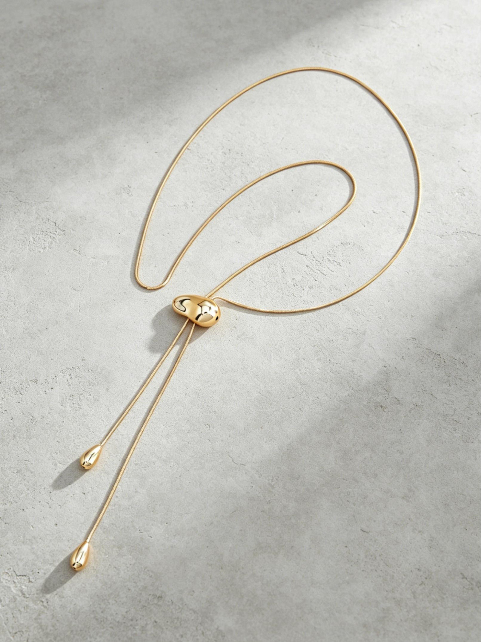 Boho Geometric Irregular Ccb Adjustable Length Fashion Long Necklace, Luxurious Casual Party Women's Versatile Metal Pendant Gift