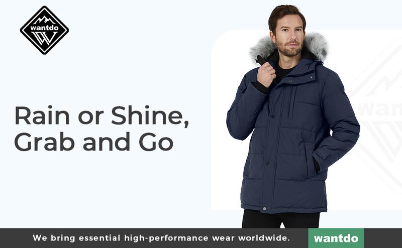 Men's Winter Puffer Jacket Thicken Winter Coat Warm Padded Jacket with Hood Menswear Tops Long Sleeve Underwear Longsleeves Beige Casual