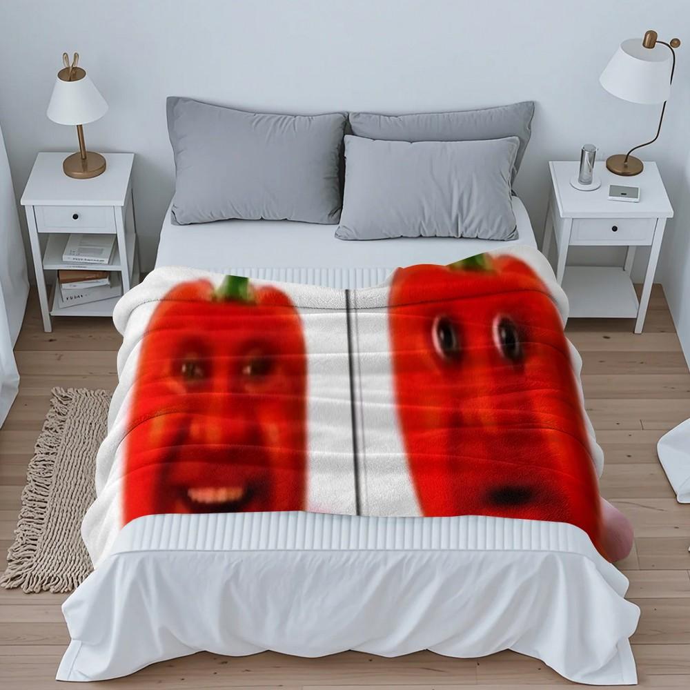 Funny Pattern Print Blanket, Flannel Series Bedding, Dormitory Blanket, Nap Blanket, Car Blanket, Office Blanket, Air Conditioning Blanket