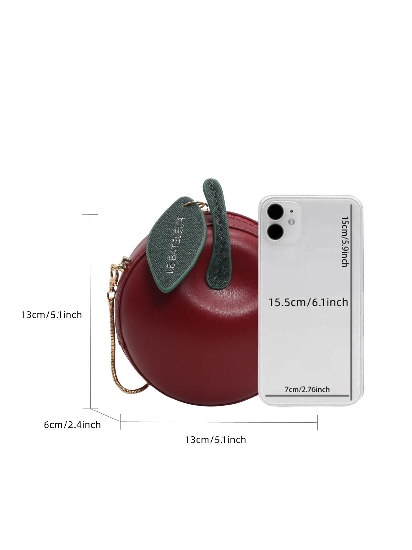 Elegant Apple-Shape Letter Design Bag, Stylish Shoulder Crossbody Purse, Perfect for Daily Use, Dates, Gatherings