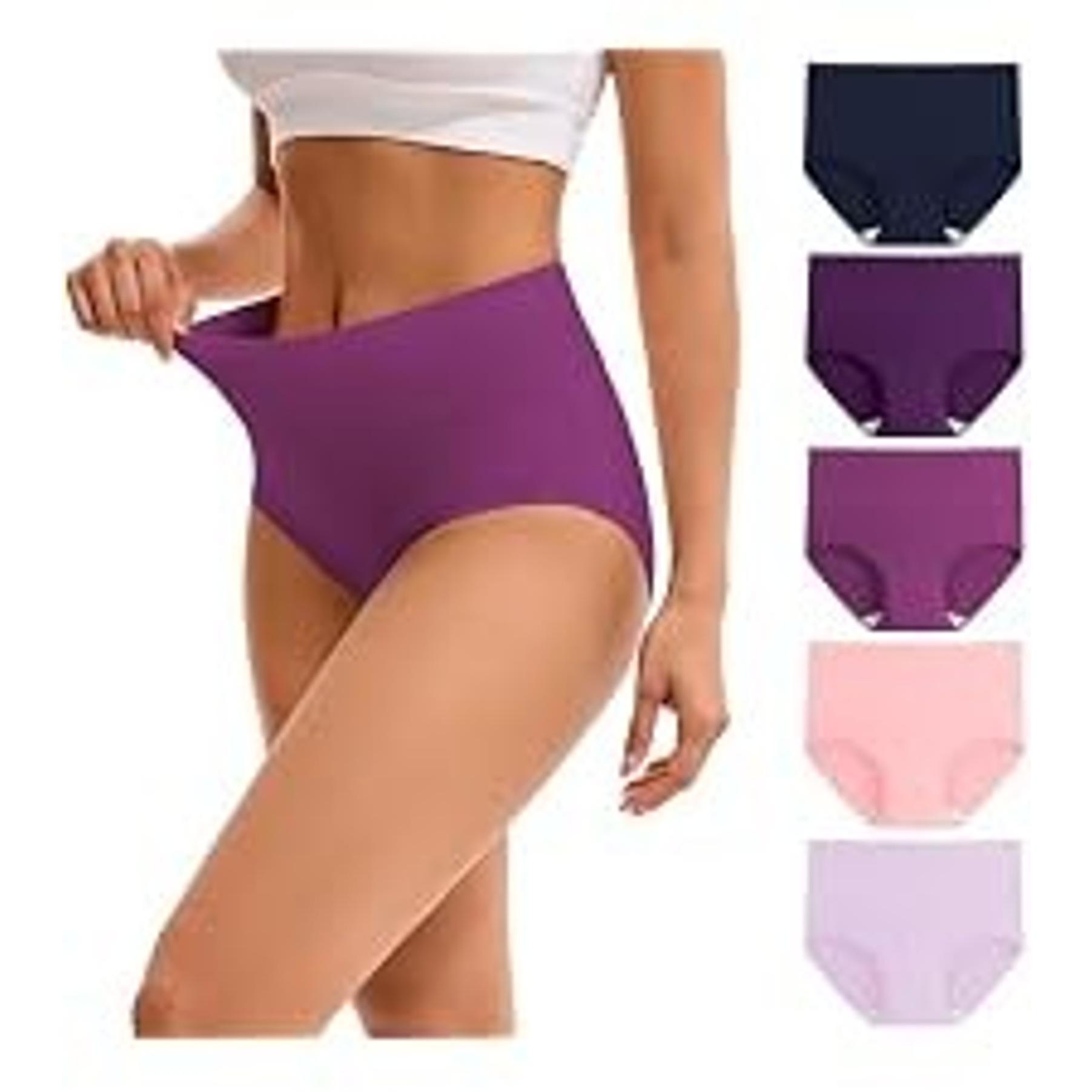 Plus Size XL-6XL Big Curvy Woman Cotton Underwear High Waist Briefs 5-Pack(Gift)
