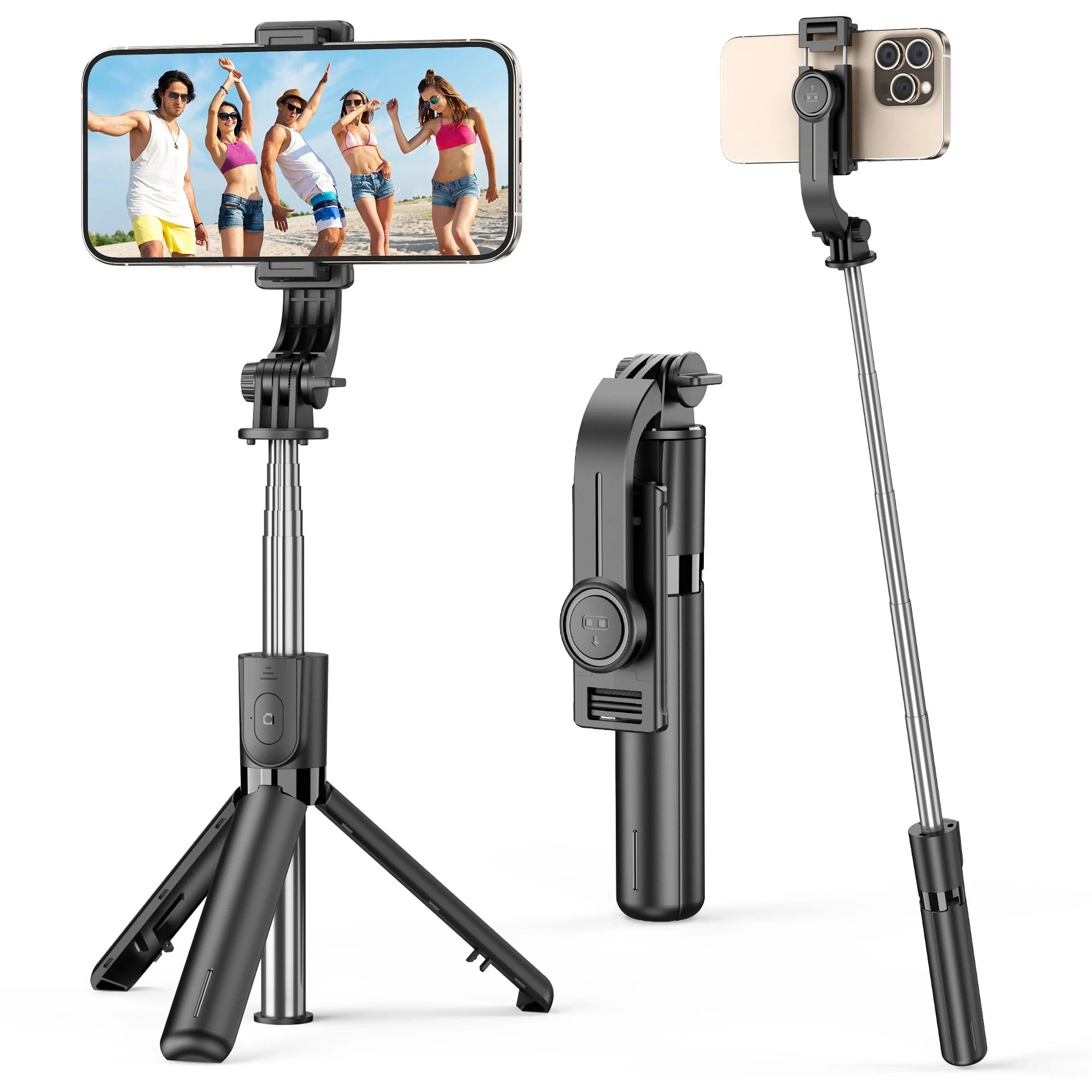 F01 Wireless Bluetooth Remote Tripod Selfie Stick Handheld Adjustable Stabilizer Tripod Phone Stand for iPhone Android