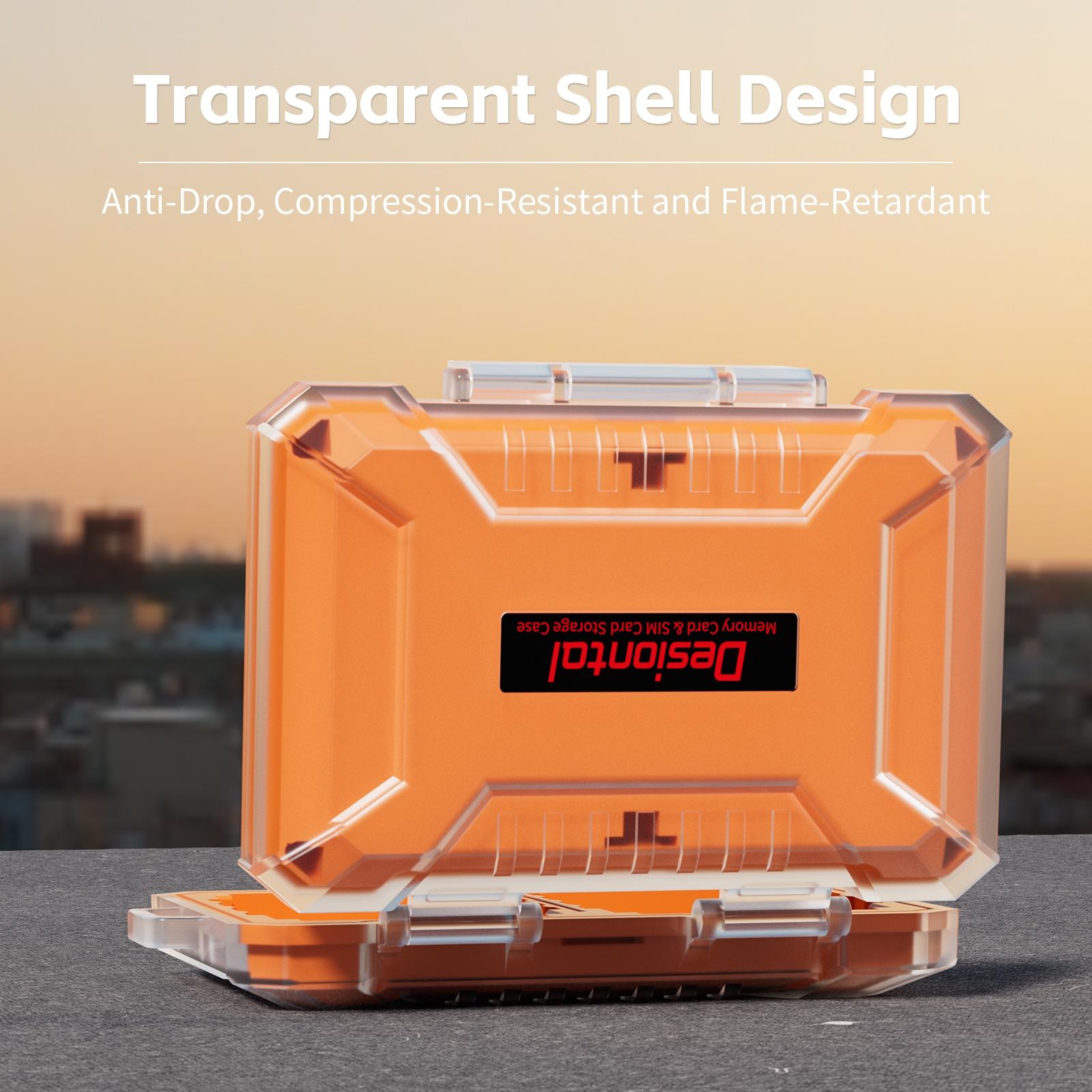 Desiontal E8 Memory Card Storage Box, Waterproof Silicone, High Aesthetic Value, Transparent Three Color, Multiple Models