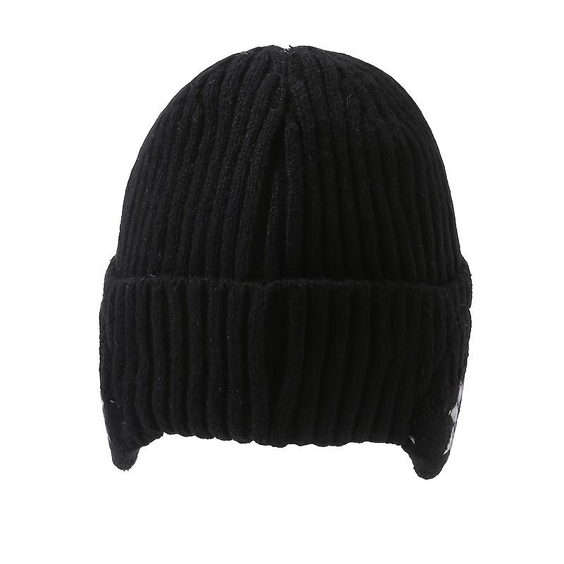 2-Pack Autumn Winter Maple Leaf Knit Beanie Ear Protection Thermal Slouchy Skull Cap Windproof Outdoor Skiing Hiking Hat for Men Women tiktokshopbacktoschool