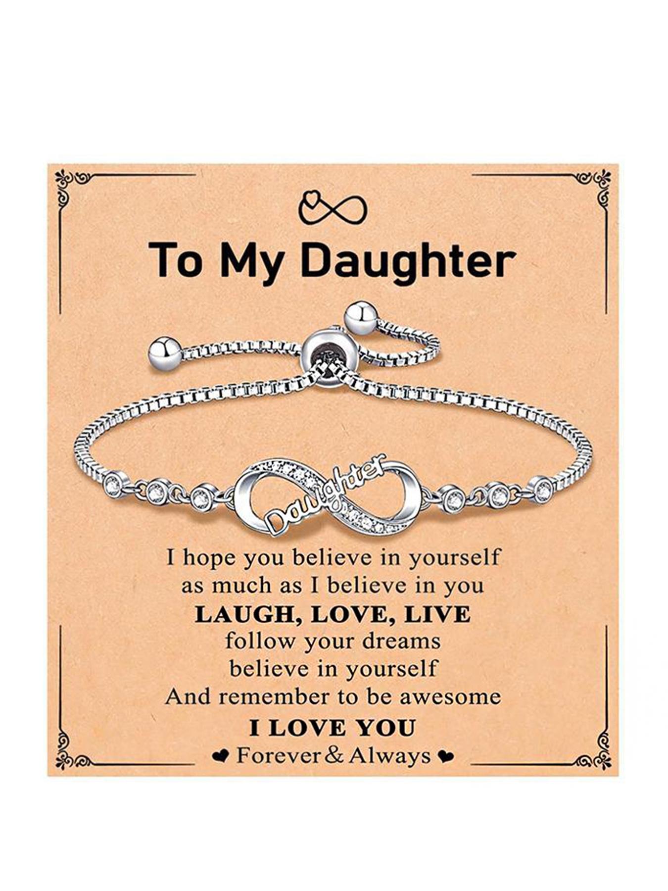 Mother's Day gift, a necklace set filled with endless tender love, adjustable infinity bracelet suitable for women. Give it to your daughter. As a Mother's Day gift for your mom, it can be a school season necklace gift or a Teacher's Day bracelet gift.