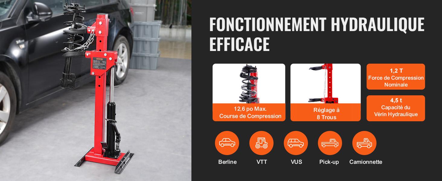VEVOR Strut Spring Compressor, 4.5 Ton/9920 LBS Hydraulic Jack Capacity, 1 Ton Rated Compression Force, Auto Strut Coil Spring Compressor Tool, Hydraulic Spring Compressor for Strut Spring Removing VEVOR Strut Spring Compressor, 4.5 Ton/9920 LBS Hydraulic Jack Capacity, 1 Ton Rated Compression Force, Auto Strut Coil Spring Compressor Tool, Hydraulic Spring Compressor for Strut Spring Removing