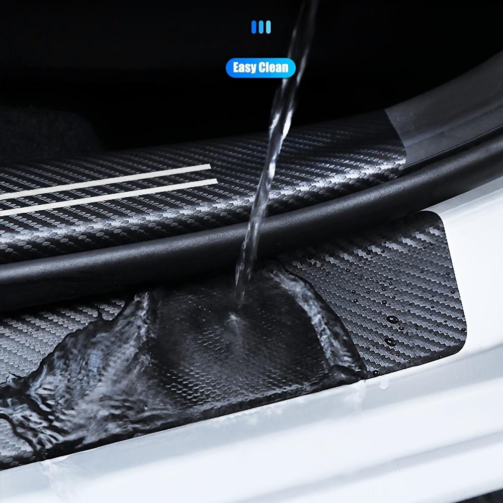 Universal 4pcs Carbon Fiber Texture Door Sill Protector Strips Set, Anti-Scratch Durable, Non-Slip Threshold Decorative Strip, Car Accessories