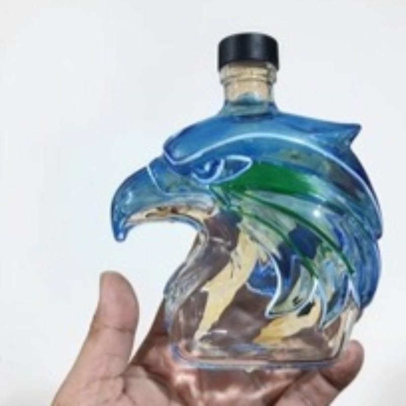 Hand-Painted Seagull Team Maker's Mark Whiskey Bottle, 350ML Glass Cup, Collectible Wine Bottle, New Arrival, Perfect for Collection