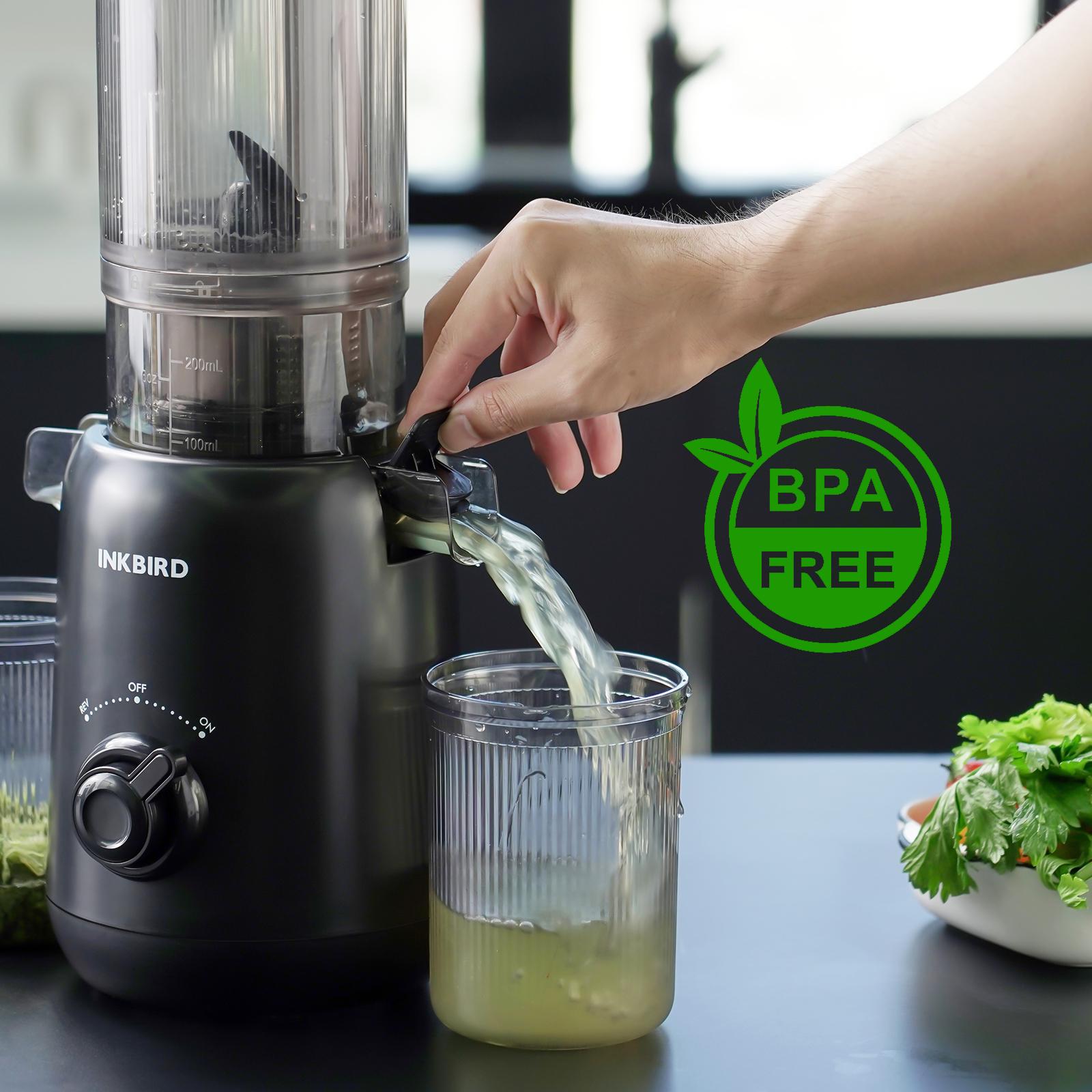 INKBIRD Compact Electric Slow Juicer, Cold Press Juicer, Accommodates Whole Fruits and Vegetables, Easy to Clean, High Juice Yield (Black) TikTokShopHolidayHaul Smoothie Blender