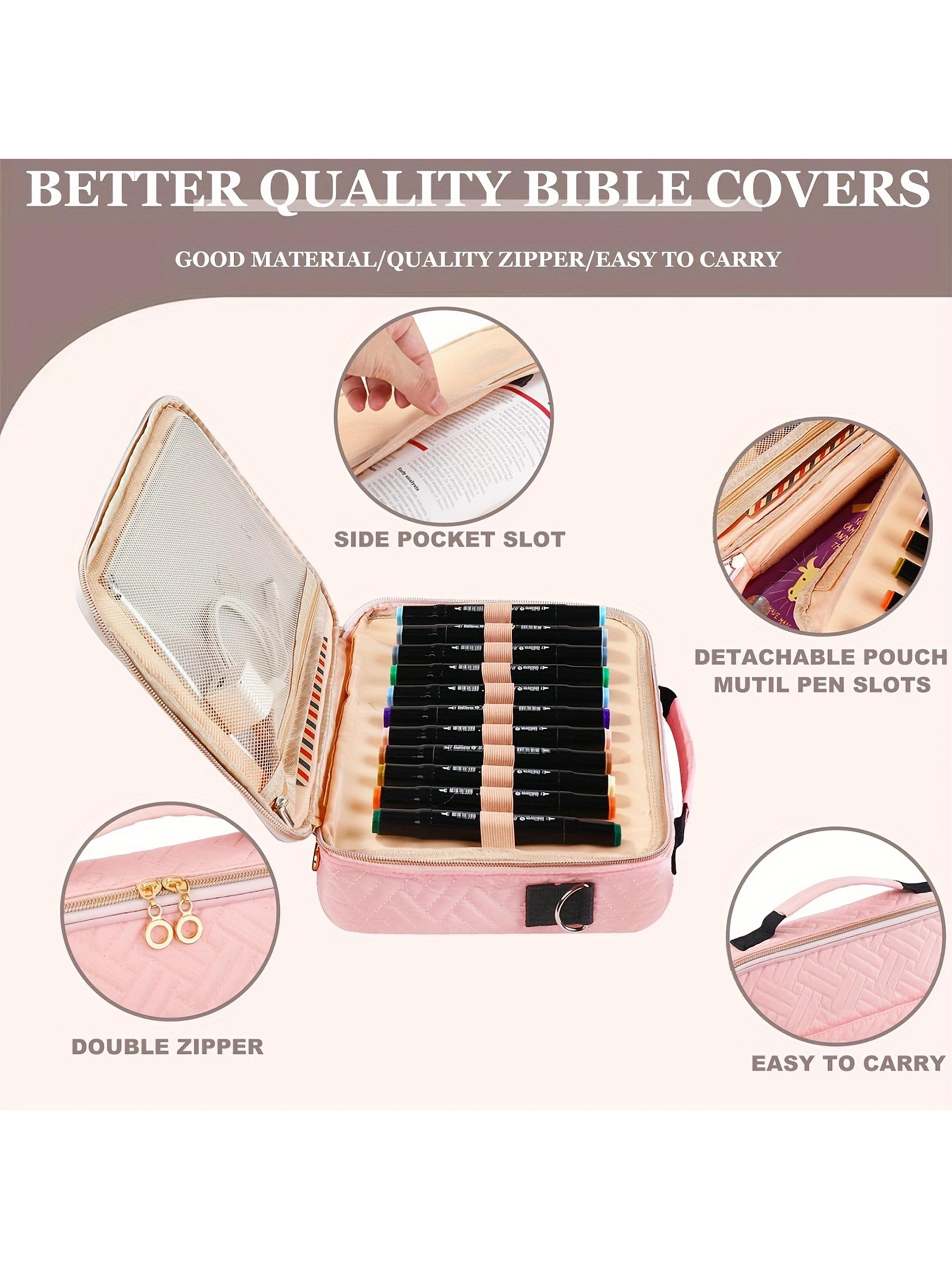 Women's Large Bible Bag, Soft Handle & Shoulder Strap, Multi-Pocket Design, Fits Large Bibles & Accessories, Halloween Christmas Gift, Print Handle Satchel