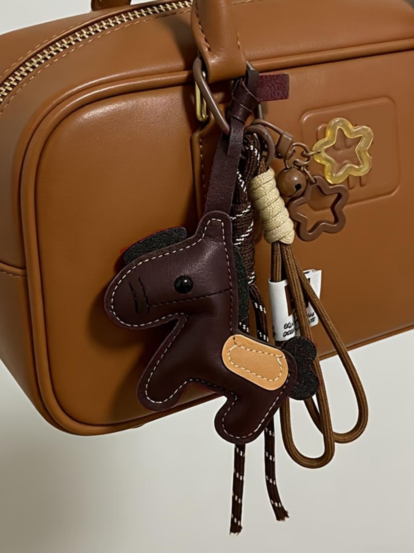 Year of the Horse Zodiac Pendant PU Leather Star & Horse-Shaped Keychain, Keychain for bags, Star Horse Bag Charm Key Chain Double Woven Rope Lanyard With Horse Charms Car Backpack Accessory Key Ring Decoration Valentine'S Day Gift