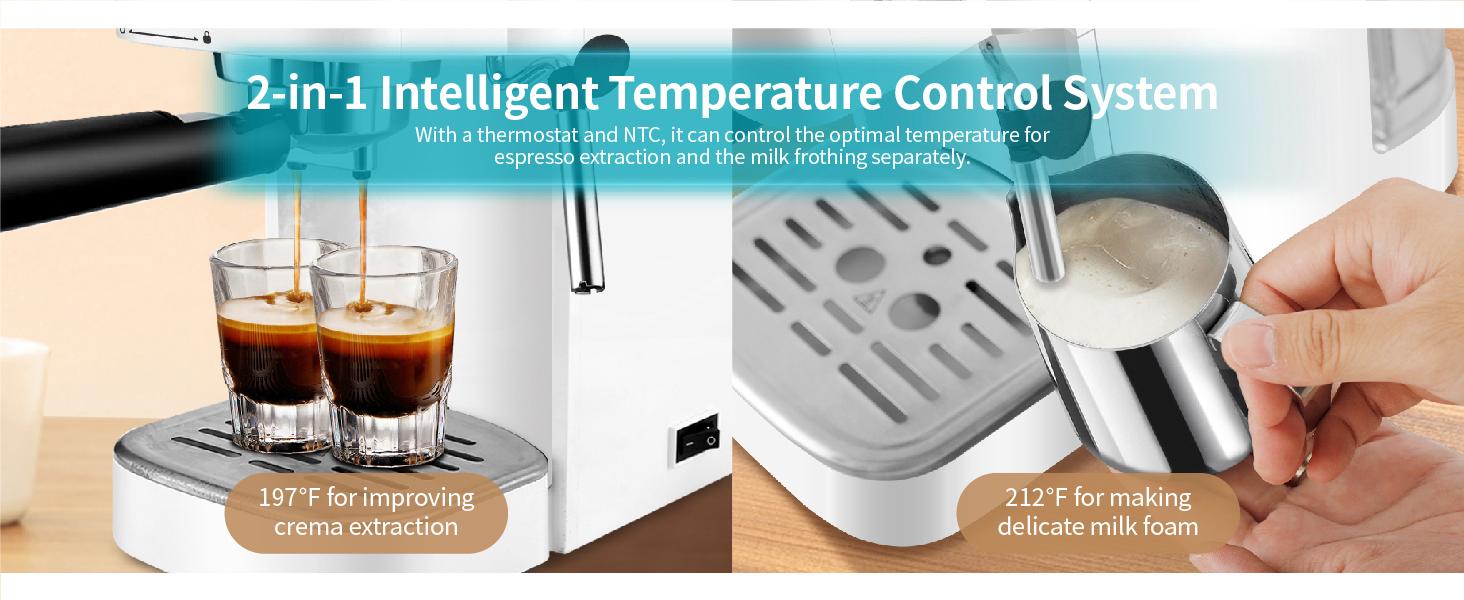 【Springtok】Gevi 20 Bar Espresso Coffee Machine , Automatic Coffee Maker with Milk Frother Steam Wand