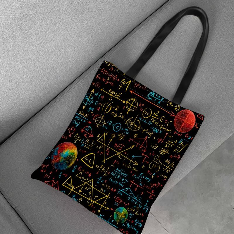 A New Trendy Accessory: Mathematical Formulas, Worldwide Factors, Scientific Computations. Ideal for Shopping, The Beach, And Picnics, This Is a Foldable Canvas Shopping Bag., for Teenager, For Teenager