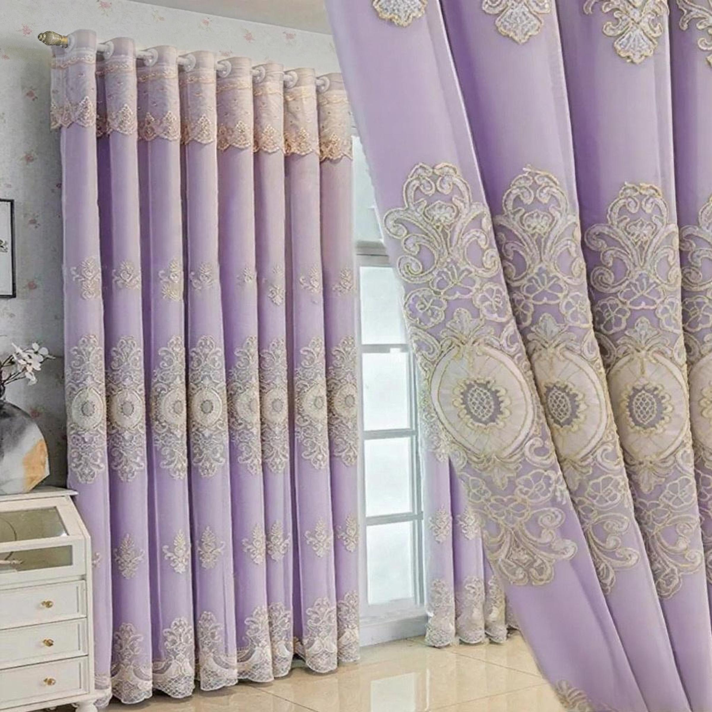 1pc European Luxury Double Layer Sheer Curtain, Princess Style, Light Blocking, Suitable for Kids Room, Living Room, Bedroom